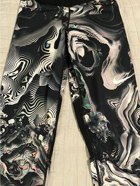 Nike Black Leggings with Multicolor Swirl Print